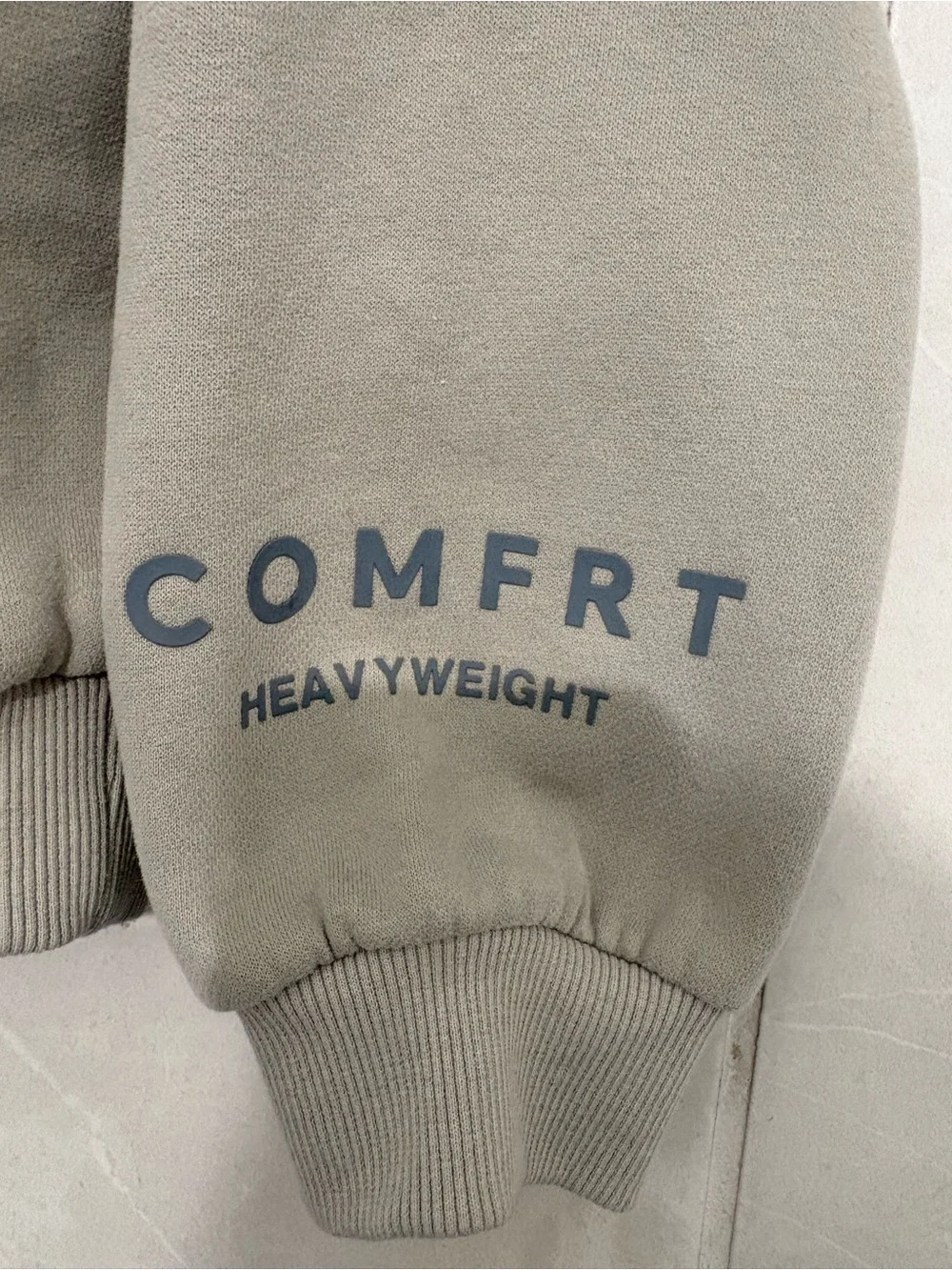 Kids Pullover Hoodie in Olive Gray with COMFRT Print